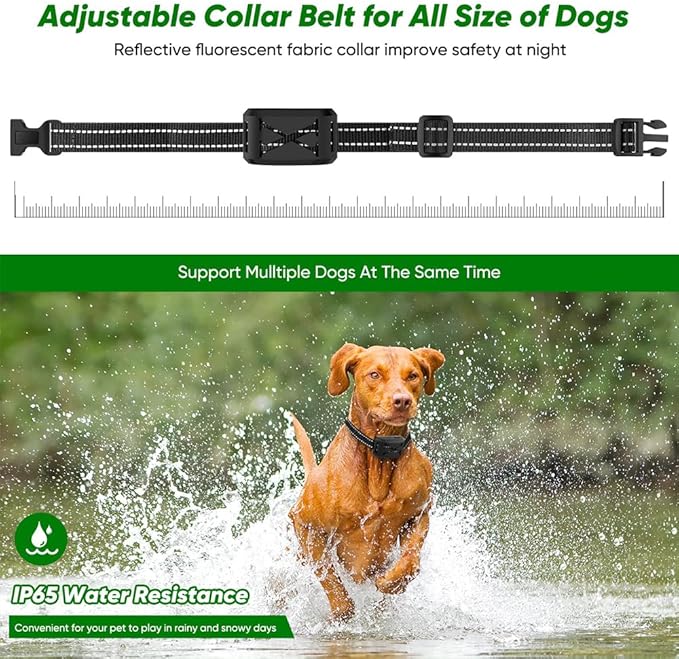 Wireless Dog Fence,Outdoor Electric Pet Containment System with Remote, Waterproof Training Collar with Adjustable Vibration & Shock, Safe Effective, Boundary Container for 1/2/ 3 Dogs,for3dogs
