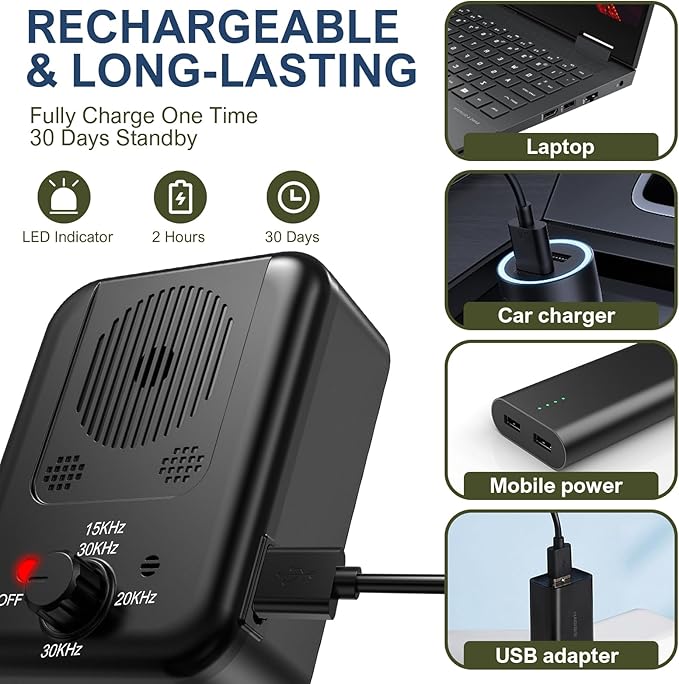 Anti Barking Devices, Auto Barking Control Devices with 3 Modes, Effective Stop Barking Dog Devices for Indoor & Outdoor Use, Rechargeable Ultrasonic Dog Bark Box Barking Deterrent Devices?Black3