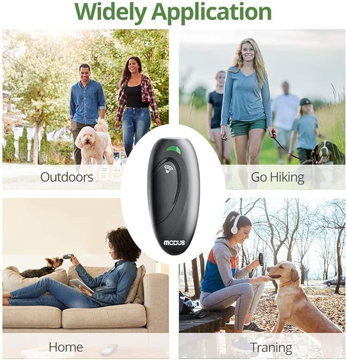 Ultrasonic Dog Barking Deterrent,MODUS 2 in 1 Dog Training and Bark Control Device,Anti-Barking Device,Barking Silencer Anti Bark Device for Dogs, Safe for Dogs,No Need to Shout or hit,Indoor&Outdoor