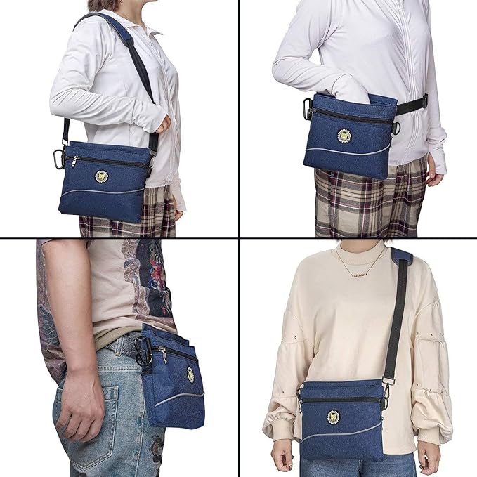 Viklluyr Dog Treat Pouch Bag with Magnetic Closure, Dog Food Carrier with Removable Inner Pocket, Perfect Dog Training Bag for Agility Training - Including Carabiner