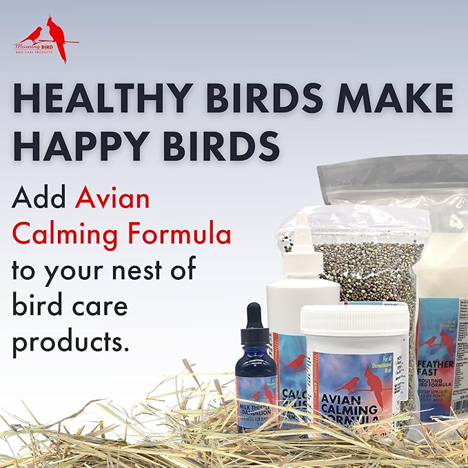 Morning Bird Mood Food (Avian Calming Formula), Non-Sedating Anxiety & Stress Relief Powder for Nervous Birds or Unwanted Behaviors, 6 oz