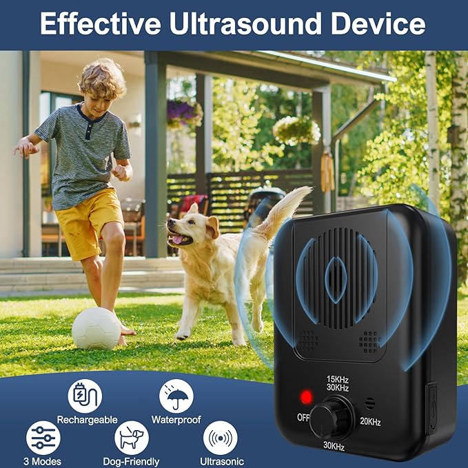 Anti Barking Devices, Auto Barking Control Devices with 3 Modes, Effective Stop Barking Dog Devices for Indoor & Outdoor Use, Rechargeable Ultrasonic Dog Bark Box Barking Deterrent Devices?Black3