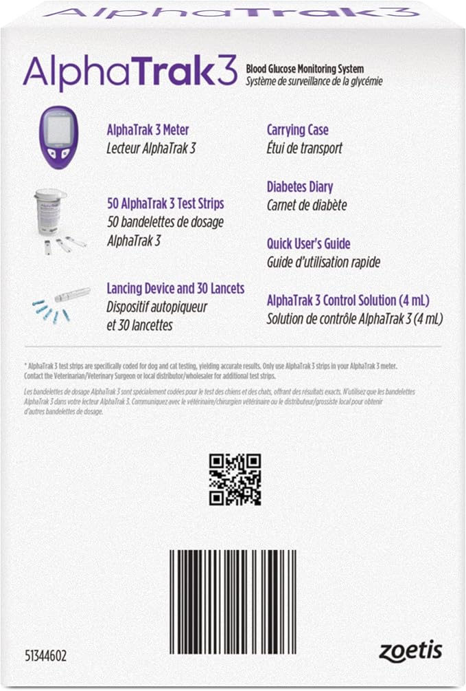 AlphaTrak 3, 8 Piece Pet Blood Glucose Monitoring Kit for Diabetic Cats, Dogs, and Horses All-in-One Solution for in-Clinic Or at Home, with Digital Results