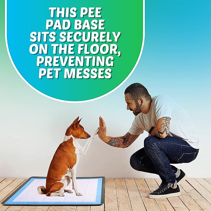 TidyFriend Dog Pee Pad Holder Tray Fits for 30” x 36” Wee Wee Pee Pads - Stable Grip, Raised Edges, Quick-Wipe Silicone Surface Dog Potty Tray Holder for Indoor Flooring Protection (Grey)