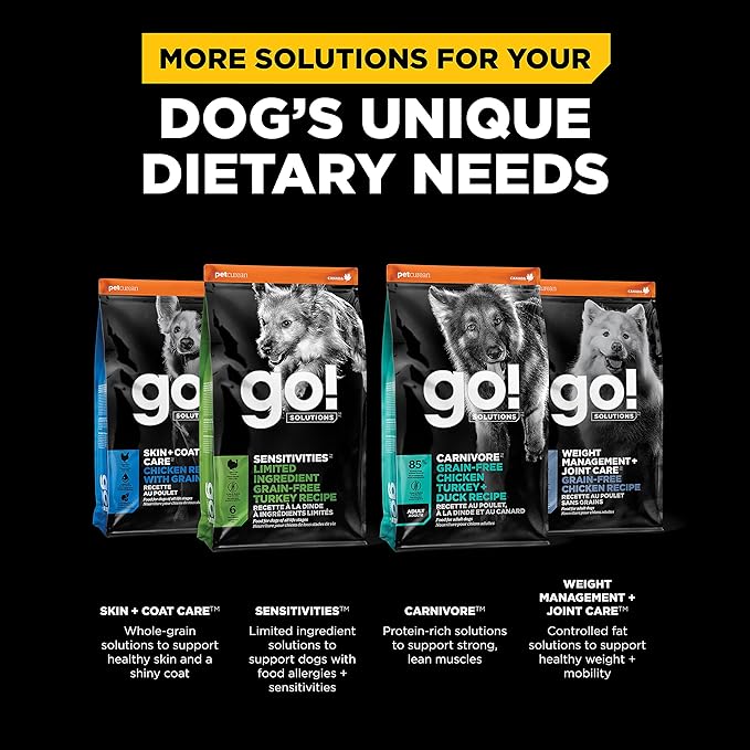 Go! Solutions Digestion + Gut Health, Dry Dog Food, Salmon Recipe with Ancient Grains, 3.5 lb Bag