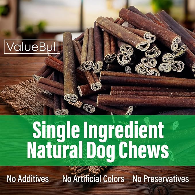 ValueBull Collagen Sticks for Small Dogs, 6 Inch Thin Chews, Natural Dog Treats, 400 Count Wholesale Pack - Supports Joints, Skin & Coat with Chondroitin & Glucosamine