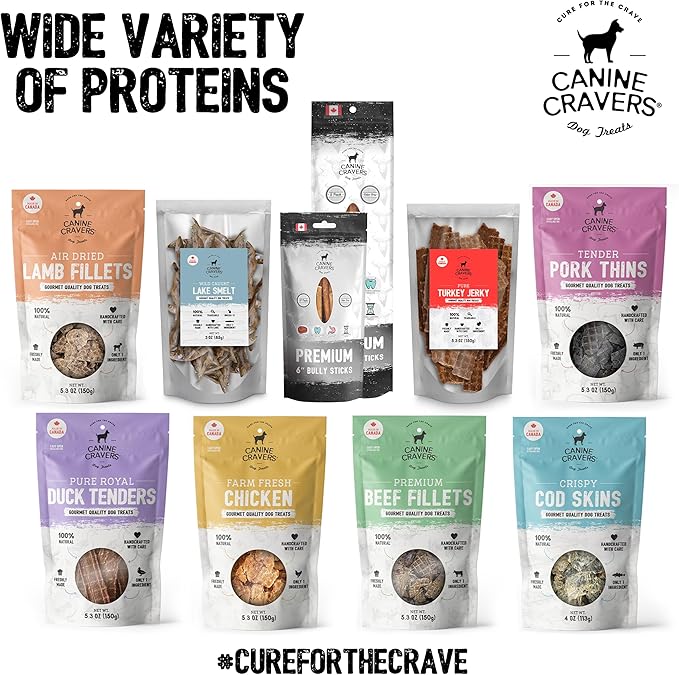 Canine Cravers Single Ingredient Dog Treats – Premium Beef Fillets - Human Grade Air Dried Hypoallergenic Pet Food – Grain, Gluten, and Soy Free – 100% All Natural - 5.3 oz