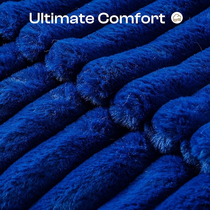 MEWOOFUN Cat Beds for Indoor Cats, Fluffy Cat Couch with Removable Washable Cover, Supportive Small Dog Beds for Puppy & Kitten up to 15 lbs (Navy Blue, 24x19x12)
