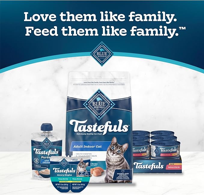 Blue Buffalo Tastefuls Wet Cat Food Paté, Made with Natural Ingredients, Salmon Entrée, 5.5-oz Cans (24 Count)