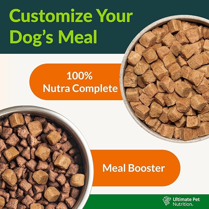 ULTIMATE PET NUTRITION Nutra Complete Freeze Dried Raw Dog Food, Veterinarian Formulated with Antioxidants, Prebiotics & Amino Acids (5 Ounce, Chicken)
