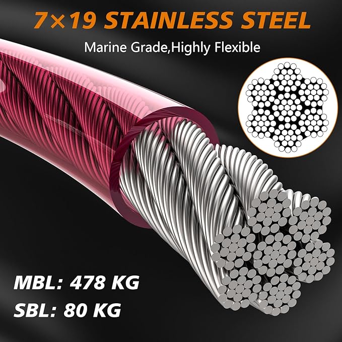 XiaZ Dog Tie Out Cable, 30ft Dog Lead for Yard, Heavy Duty Chain Line Outside for Small Medium Large Dogs Up to 250 lbs, Outdoor Dogs Runner Tether