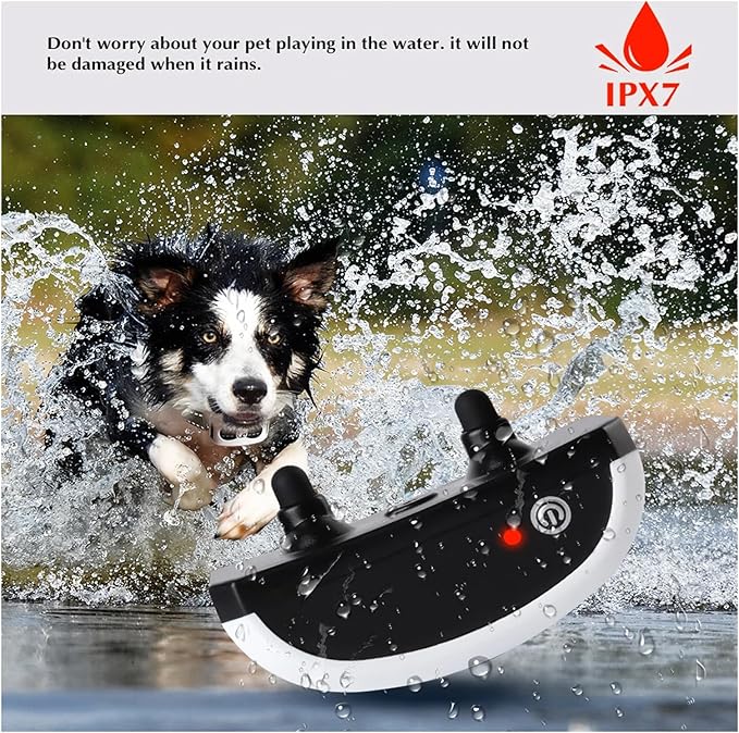 Wireless Dog Fence Electric Training Collar 2 in 1, Dog Boundary Containment System, Beep & Shock Dog Fence with Waterproof Collar, Adjustable Control Range, Pet Fence for Stubborn Dogs,for3dogs