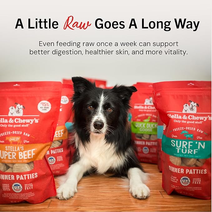 Stella & Chewy's Freeze-Dried Raw Dinner Patties - Venison Blend Recipe - High Protein Grain-Free Puppy & Dog Food - Perfect For Picky Eaters - 5.5 oz