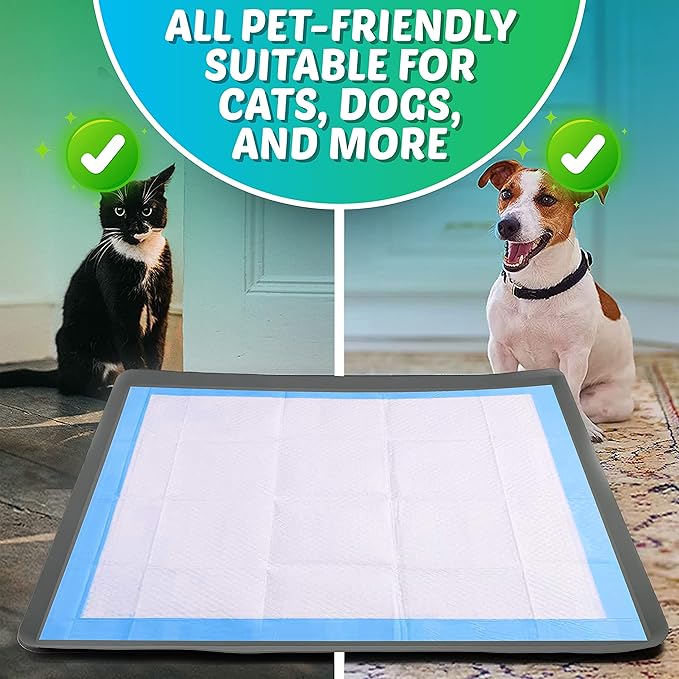 TidyFriend Dog Pee Pad Holder Tray Fits for 30” x 36” Wee Wee Pee Pads - Stable Grip, Raised Edges, Quick-Wipe Silicone Surface Dog Potty Tray Holder for Indoor Flooring Protection (Grey)