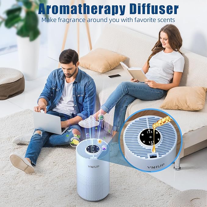 πππ°ππ¬π Air Purifiers for Home Bedroom up to 800 ftΒ², VNIUP H14 HEPA Room Air Purifiers for Bedroom with Fragrance Function, with Sleep Mode& Light Mode Air Cleaner for Pet Dander Odor Dust Smoke