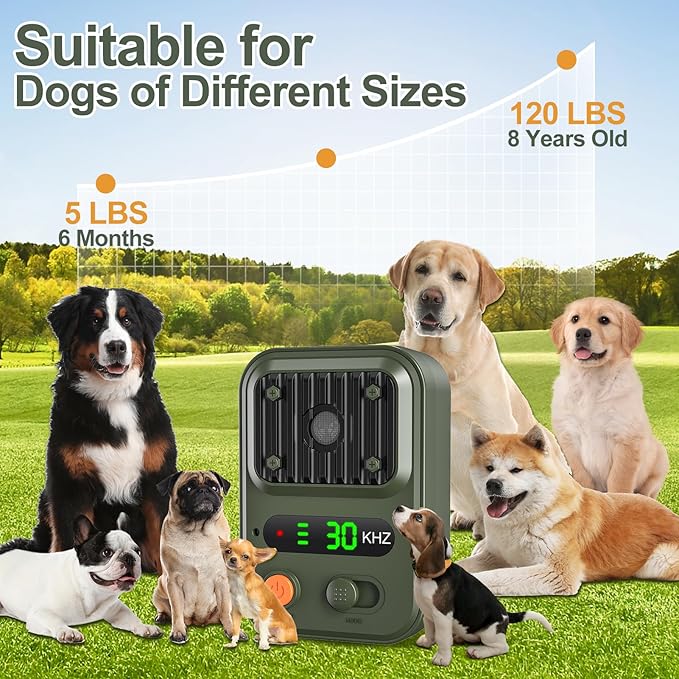 Anti Barking Devices, Auto Bark Deterrent Devices with 3 Modes, Rechargeable Dog Barking Silencer Sonic Barking Deterrent, Barking Box Barking Control Devices Indoor/Outdoor Safe for Dog G