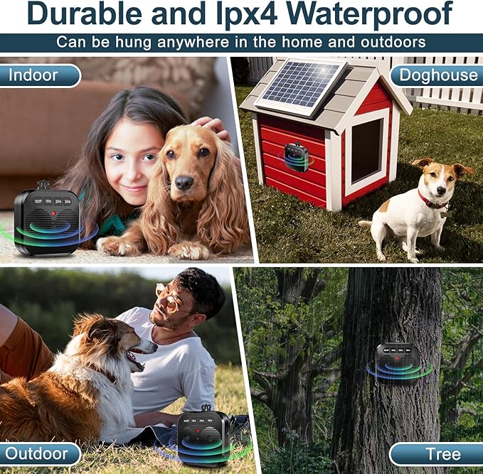 Anti Barking Device for Dogs. Auto Bark Deterrent Devices with 3 Modes. Rechargeable Ultrasonic Bark Box Dog Barking Silencer Safe Human & Dogs. Effective Stop Dog Barking Devices Indoor & Outdoor 7