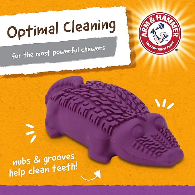 Arm & Hammer for Pets Super Treadz Mini Gator Dental Chew Toy for Dogs Best Dental Dog Chew Toy Dog Dental Chew Toys Reduce Plaque & Tartar Buildup Without Brushing (Pack of 24)