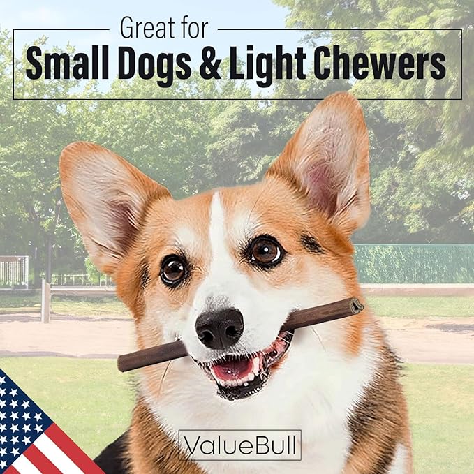 ValueBull USA Collagen Sticks for Small Dogs, 6 Inch Thin Chews, Natural Dog Treats, 100 Count Bulk Pack - Promotes Joint, Skin & Coat Health with Glucosamine and Chondroitin
