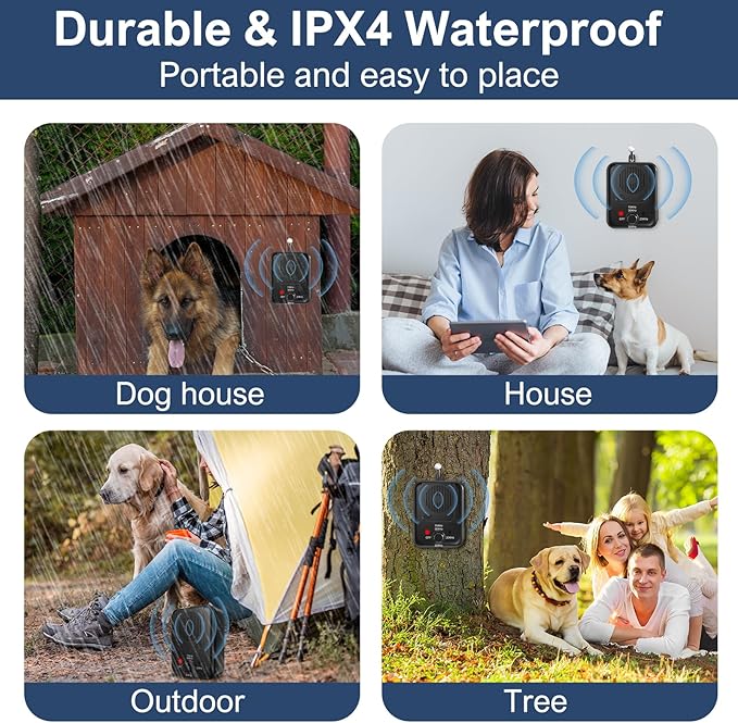 Anti Barking Devices, Auto Barking Control Devices with 3 Modes, Effective Stop Barking Dog Devices for Indoor & Outdoor Use, Rechargeable Ultrasonic Dog Bark Box Barking Deterrent Devices?Black3