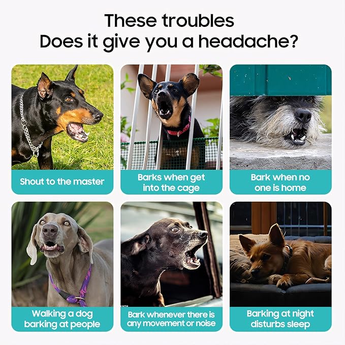 Anti Barking Devices,Auto Dog Bark Deterrent Devices with 3 Levels,Rechargeable Ultrasonic Bark Box Dog Barking Deterrent Devices, Effective Stop Barking Dog Devices for Indoor & Outdoor Dogs