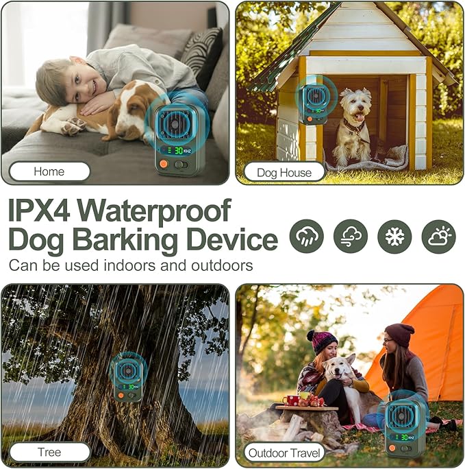 Anti Barking Devices, Auto Bark Deterrent Devices with 3 Modes, Rechargeable Dog Barking Silencer Sonic Barking Deterrent, Barking Box Barking Control Devices Indoor/Outdoor Safe for Dog G