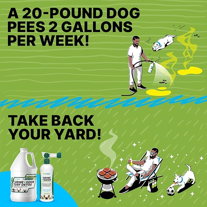 Urine & Odor Turf Detox: 32 oz Professional Enzyme Cleaner & Odor Eliminator for Artificial Grass, Turf, Concrete, Patio & Kennels, Pet Urine Enzymatic Cleaner for Dogs & Cats
