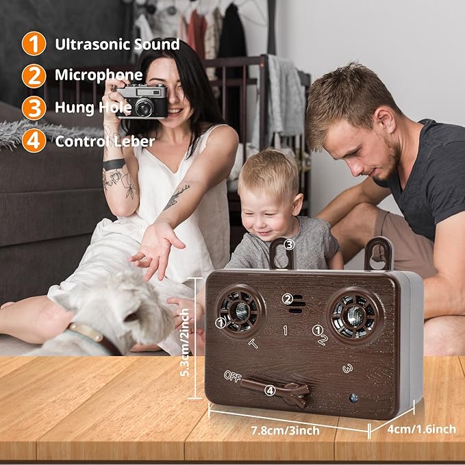 Anti Barking Device, 50 FT Ultrasonic Dog Barking Control Device, 4 Modes Bark Box,Neighbor Dog Silencer, Dog Barking Silencer for Indoor and Outdoor Use, Waterproof Dog Barking Deterrent 2PCK