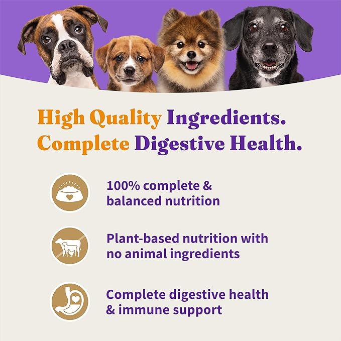 Halo Holistic Vegan Dog Food, Plant-Based Peanut Butter Recipe, Dry Dog Food, Complete Digestive Health, Kibble for Adult Dogs, 3.5 lb Bag