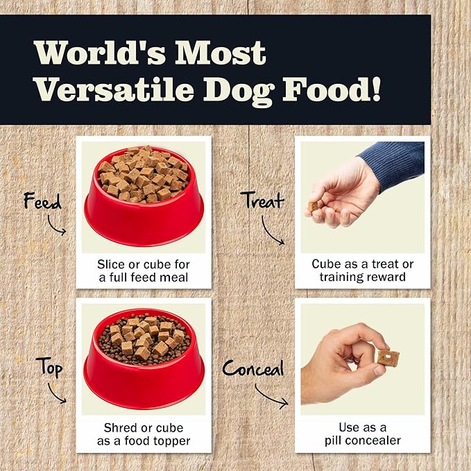 Redbarn Pet Products All-Natural Premium Rolled Dog Food, Beef Recipe - Soft Semi-Moist Wet Formula for High Protein Diet, Training Rewards, & Treat Pill Concealer - 4 lb, 1 Count