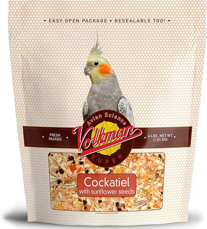 Volkman Seed Avian Science Super Cockatiel with Sunflower Bird Food 4lb