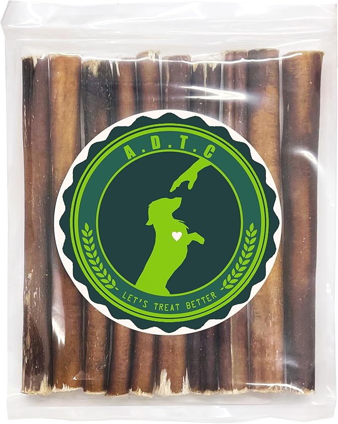 Bully Sticks for Dogs | Natural Long Lasting Pizzle Sticks | Single Ingredient Beef Pizzle | Dog Treats for Aggressive Chewers | 6-Inch Standard Thickness (Pack of 10)