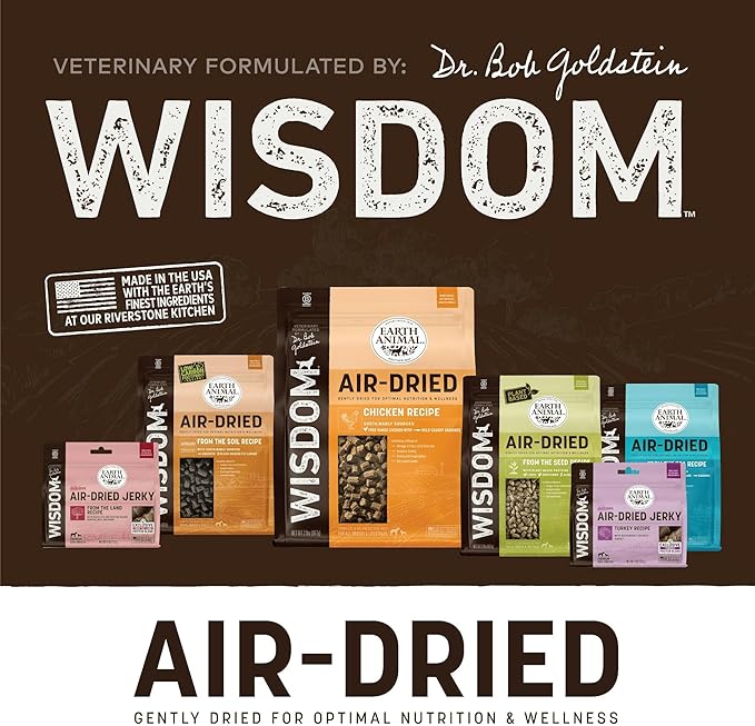 Earth Animal Wisdom Air-Dried Jerky from The Sea Recipe | Dog Treats | Dog Snacks | Premium Natural Fish Jerky Strips | 4 oz |Made in The USA (Pack of 1)
