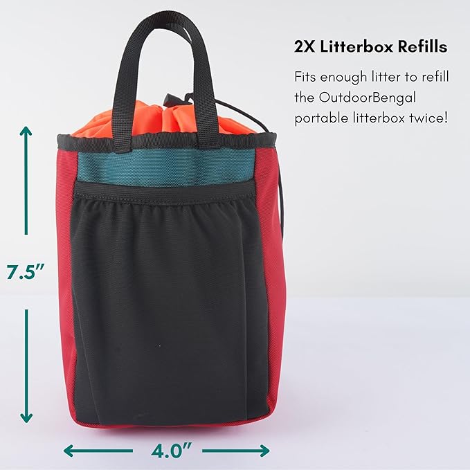 Portable Travel Litter Bag, No Mess, Small & Collapsible Bag to Carry Litter, Leak Proof Kit for Cat Litter, Essentials for Traveling with Cats, Travel Litter Box for Car, Plane with Cat