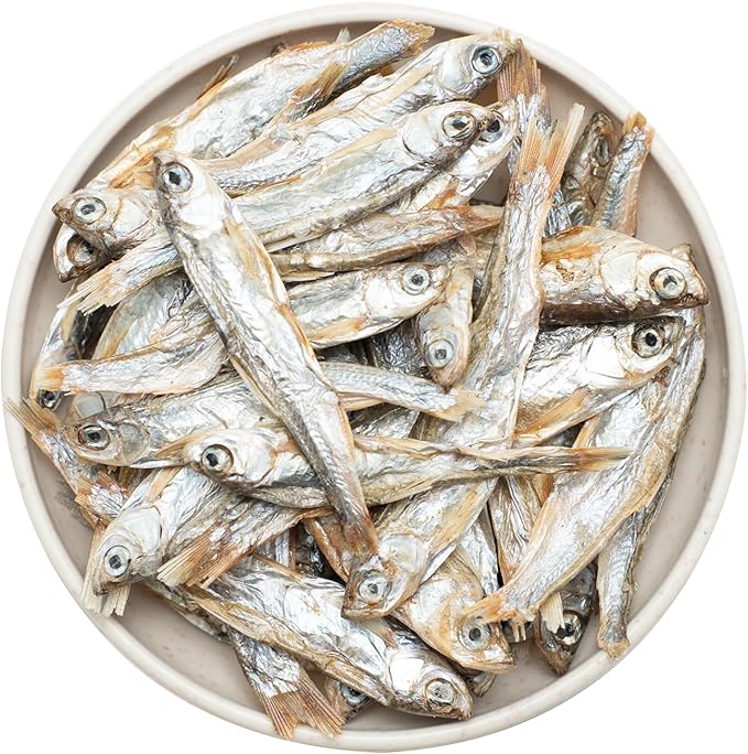 Minnows, 4.5oz Natural Air-Dried Minnows Dog and Cat Treats, Grain-Free, High-Protein, Single-Ingredient Fish Snacks for Training