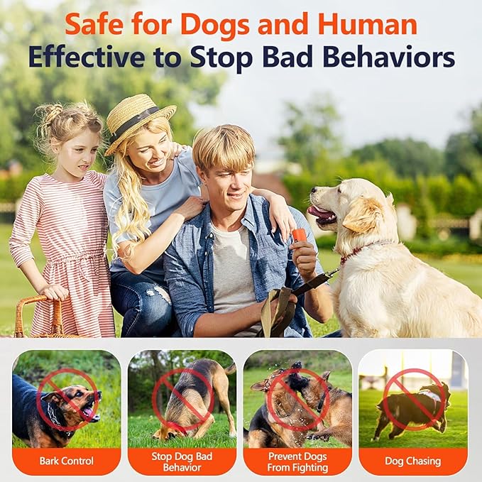 Ultrasonic Dog Bark Deterrent Device, Anti-Barking Control Device with LCD Screen & 3 Modes, Dog Training Tools to Stop Bad Behaviors, Safe Trainer Up to 35ft for Indoor Outdoor Use-03