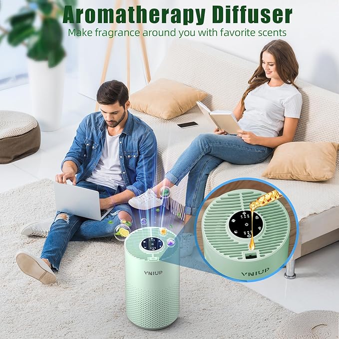 πππ°ππ¬π Air Purifiers for Home Bedroom up to 800 ftΒ², VNIUP H14 HEPA Room Air Purifiers for Bedroom with Fragrance Function, with Sleep Mode Air Cleaner for Pet Dander Odor Dust Smoke, ZQA-4000C