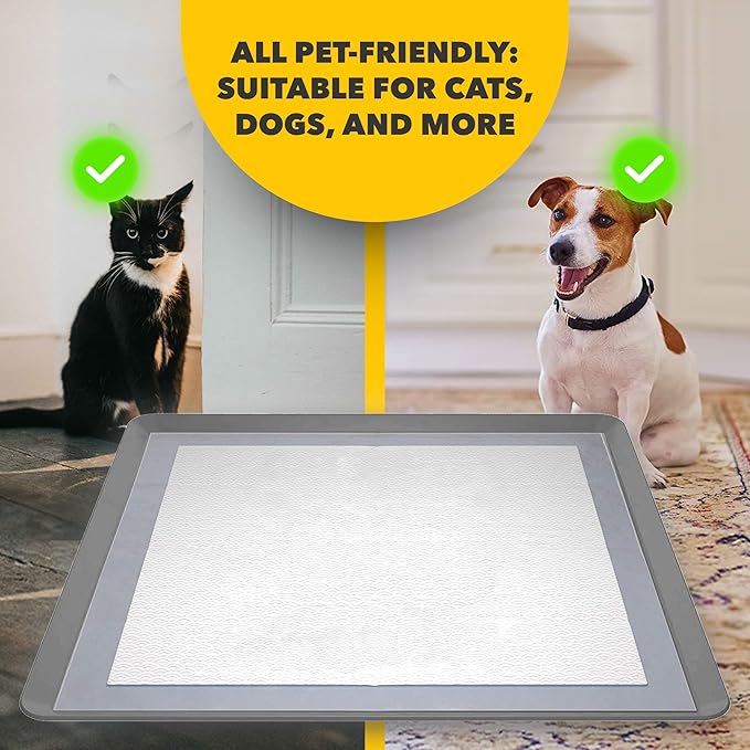 TidyFriend 2 Pack Dog Pee Pad Holder Tray Fits for 24” x 24” Wee Wee Pee Pads - Stable Grip, Raised Edges, Quick-Wipe Silicone Surface Dog Potty Tray Holder for Indoor Flooring Protection (Dark Grey)
