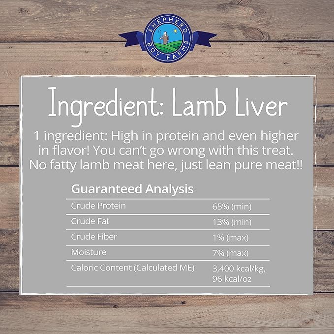 Freeze Dried Dog and Cat Treats, Lamb Liver, All Natural Single Ingredient Freeze-Dried Dog Treat & Snacks, Made in USA, High Protein, Essential Nutrition of Raw Food, 8oz