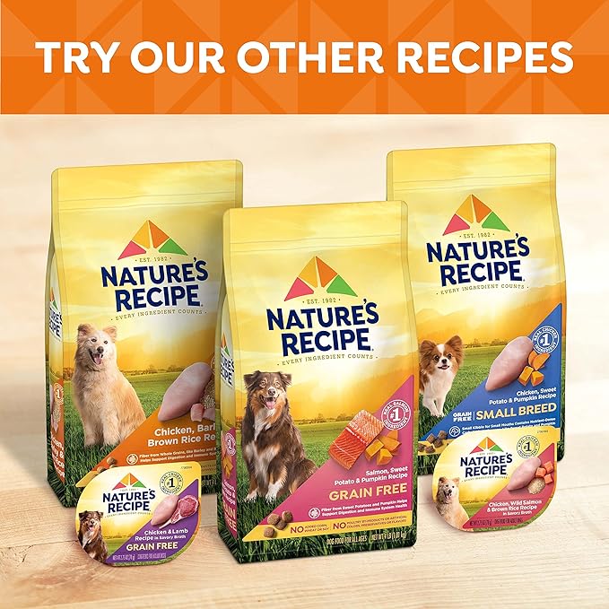 Nature's Recipe Nature’s Recipe 2.75 Ounce Grain Free Chicken & Beef, Chicken & Turkey, Chicken & Lamb Wet Dog Food Variety Pack, 12 Pack, 2 Count Case