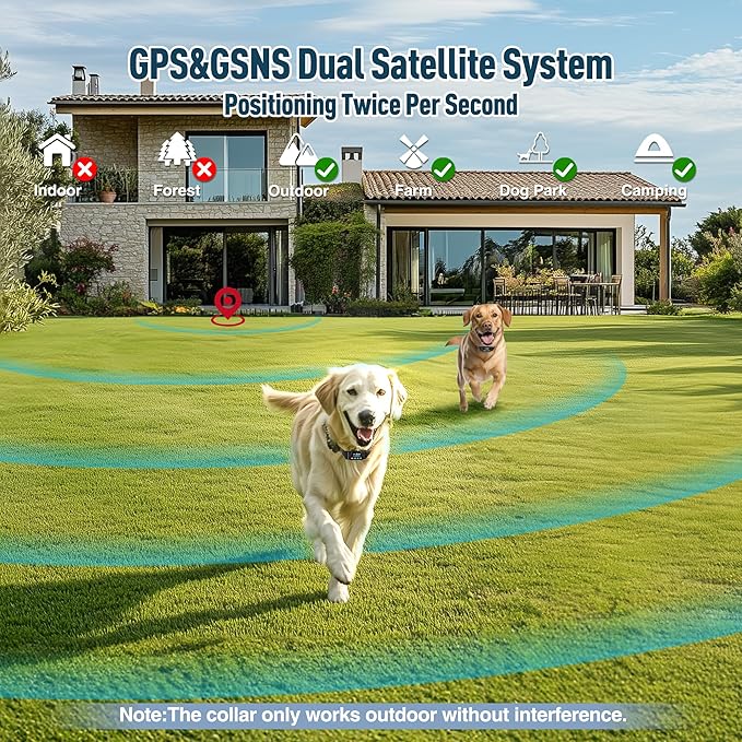 Wireless Dog Fence for 2 Dogs - Pet Containment System Electric Fence for Dogs Radius Up to 33-9999Yard for Large Area, Rechargeable Waterproof Training Collar with 3 Warning Modes for Large Dogs