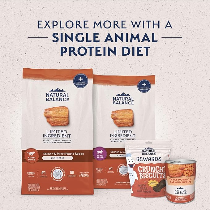 Natural Balance Limited Ingredient Grain Free Salmon & Sweet Potato Dry Dog Food, Sensitive Stomach, 12 lb (Pack of 1)