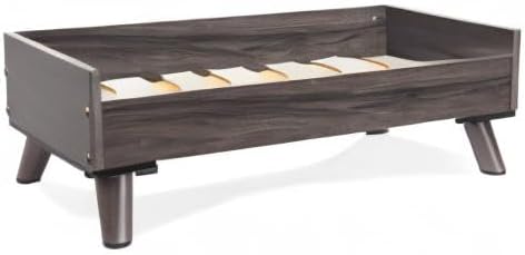 Furhaven Elevated Dog Bed Frame for 30" x 20" Medium Dog Beds, Easy Assembly - Mid-Century Modern Bed Frame - Gray Wash, Medium