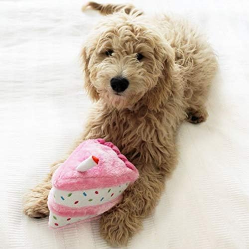 ZippyPaws Birthday Cake- Dog Squeaky Toys to Keep Them Busy, Funny Food Plush for Small, Medium, & Large Dogs, Cute Stuffed Puppy Toy, Pet Products, Gift for Dogs of All Breeds, Soft and Cuddly- Pink