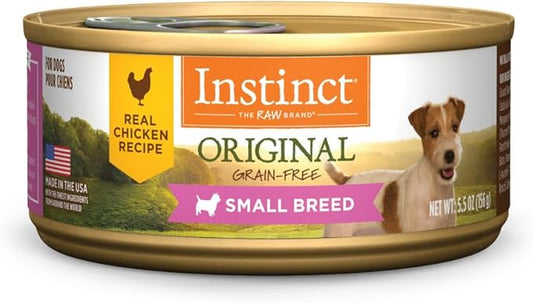 Instinct Original Small Breed, Wet Canned Dog Food, Grain Free Recipe - Real Chicken, 5.5 oz. Cans (Pack of 12)