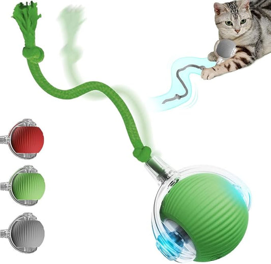 Yilia Interactive Rolling Cat Dog Ball Toy, Upgrade Automatic Moving Cat Toys, Self Rolling Dog Ball Interactive Cat Toys, Smart Automatic Electric Balls Toys for Bored Cats Dogs (Green)