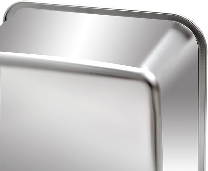 Kichwit Extra Large Stainless Steel Open Cat Litter Box with High Sides, Metal Litter Pan for Cat, 23.6 x 15.7 x 5.9 Inches