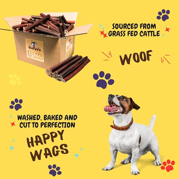 Woofley's 6 Inch Collagen Sticks for Dogs - (100 Count) Bully Stick Rawhide Alternative Dog Chews No Hide Bones for Medium & Large Dogs