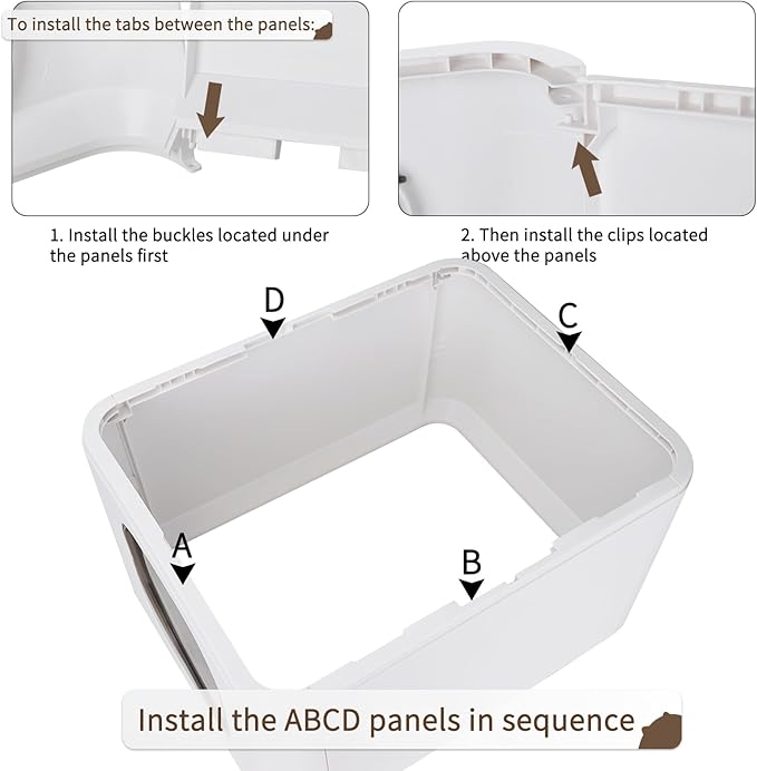 RIZZARI Foldable Cat Litter Box,Cat Box with Drawer, Large Capacity Litter Box with Lid, Top Opening Litter Pan for Small to Big Cats (Pink)