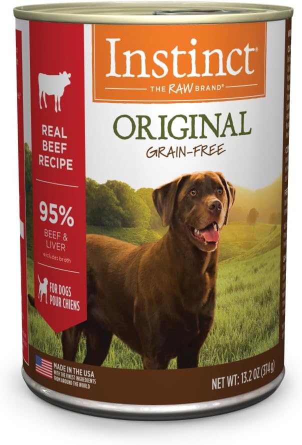 Instinct Original Wet Dog Food, Grain Free Recipe - Real Beef, 13.2 oz. Cans (Pack of 6)